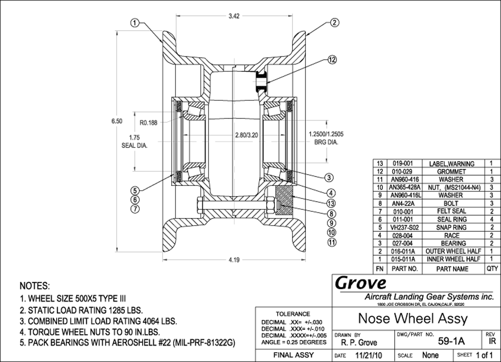 59-1A Nose Wheel